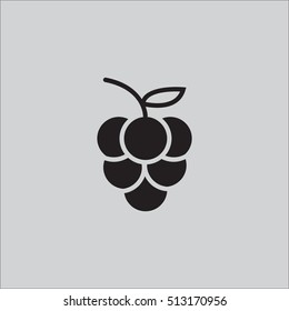Bunch of grapes with leaf flat icon for food apps and websites