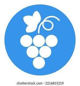 Bunch of grapes with leaf vector glyph icon. Graph symbol for food and drinks web site, apps design, mobile apps and print media, logo, UI