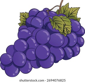 a bunch of grapes with leaves