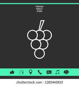 Bunch of grapes line icon. Graphic elements for your design