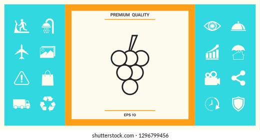 Bunch of grapes line icon. Graphic elements for your design