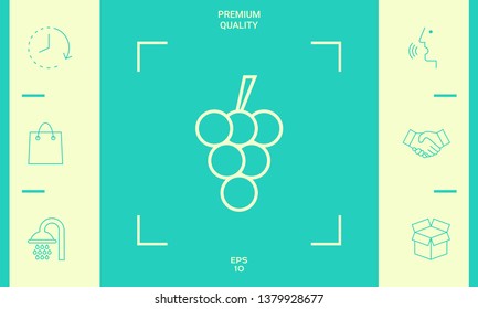 Bunch of grapes line icon. Graphic elements for your design