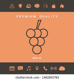 Bunch of grapes line icon. Graphic elements for your design