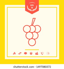Bunch of grapes line icon. Graphic elements for your design