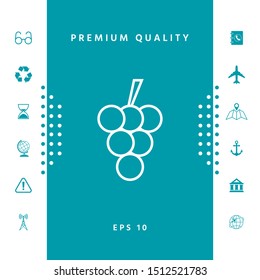 Bunch of grapes line icon. Graphic elements for your design