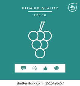 Bunch of grapes line icon. Graphic elements for your design