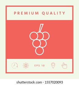 Bunch of grapes line icon. Graphic elements for your design