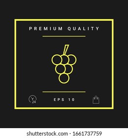 Bunch of grapes line icon. Graphic elements for your design