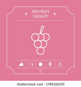 Bunch of grapes line icon. Graphic elements for your design