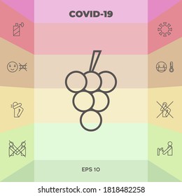 Bunch of grapes line icon. Graphic elements for your design