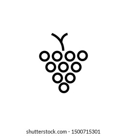 Bunch of grapes line icon for web, mobile and infographics. Vector dark grey icon isolated on light grey background.