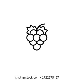 Icono de línea de racimo de uvas para web, móvil e infografía. Icono vector de gris oscuro aislado en fondo gris claro.