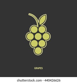 bunch of grapes. logo, symbol, logo, menu, wine list, green. vector illustration.