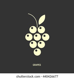 bunch of grapes. logo, symbol, logo, menu, wine list, black, white. vector illustration.