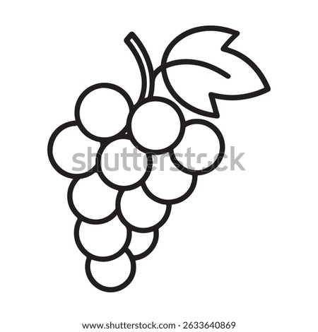 Bunch of Grapes Outline Vector Art 