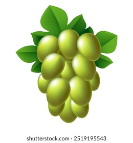 Um monte de uvas. Clipart de vetor isolado no plano de fundo branco.