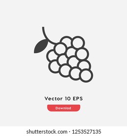 A bunch of grapes vector icon. Grape symbol. Linear style sign for mobile concept and web design. Grape symbol illustration. Pixel vector graphics - Vector.
