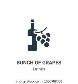 Bunch of grapes vector icon on white background. Flat vector bunch of grapes icon symbol sign from modern drinks collection for mobile concept and web apps design.