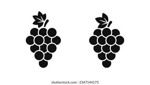 Montón de iconos vectoriales de uvas. Juego de iconos vectoriales de uvas. Colección de uvas. EPS 10