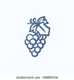 Bunch of grapes vector sketch icon isolated on background. Hand drawn Bunch of grapes icon. Bunch of grapes sketch icon for infographic, website or app.