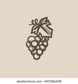 Haufen Trauben, Vektorgrafik Symbol einzeln auf Hintergrund. Handgezeichneter Weinberg-Ikone. Eine Reihe von Traubenskizzen für Infografik, Website oder App.