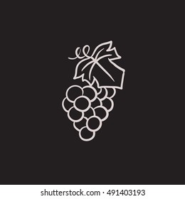 Bunch of grapes vector sketch icon isolated on background. Hand drawn Bunch of grapes icon. Bunch of grapes sketch icon for infographic, website or app.