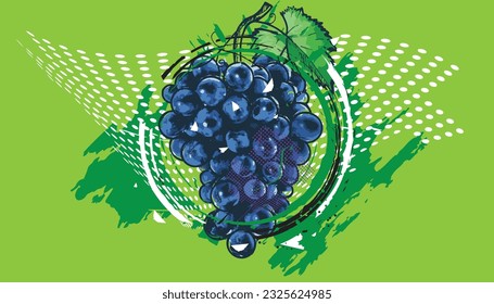 Bunch of grapes. Wine concept. Hand drawn illustration.