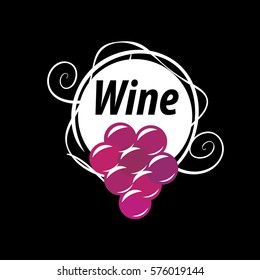 bunch of grapes for wine logo