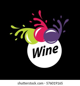 bunch of grapes for wine logo
