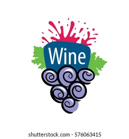 bunch of grapes for wine logo