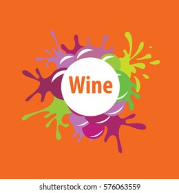 bunch of grapes for wine logo