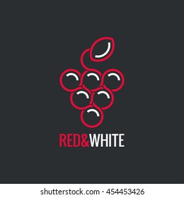 Bunch of grapes. Wine logo design vector background.