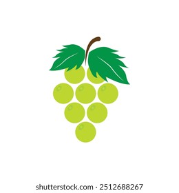 Manojo de uvas verdes. Frutos de bayas realistas simples. Vid. Comida saludable. Colores degradados. 