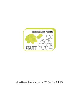 Bunch of green grapes vector illustration