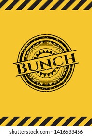 Bunch grunge warning sign emblem. Vector Illustration. Detailed.