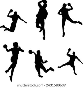 Ein Haufen Handballer Silhouette