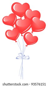 Bunch of heart balloons