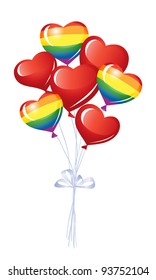 Bunch of heart balloons