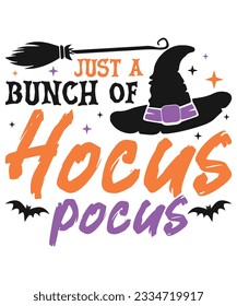 Bunch of hocus pocus happy halloween svg, feliz Halloween espeluznantes y graciosos diseños de svg