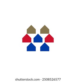 Bunch of Houses Home Nachbarschaft Immobilien Logo Design Vektor