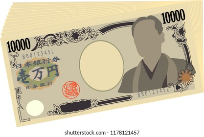 Bunch of Japan's 10000 yen note.It means Japanese 10000 yen information.