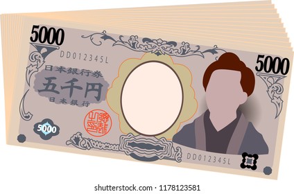 Bunch of Japan's 5000 yen note.It means Japanese 5000 yen information.