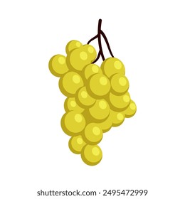 Bunch of juicy grapes. Cartoon flat illustration of ripe berries