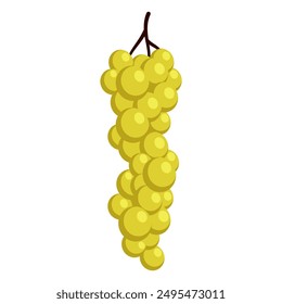 Bunch of juicy grapes. Cartoon flat illustration of ripe berries