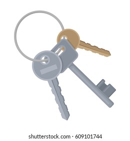 A bunch of keys from the cells in the prison. Keys for opening criminals.Prison single icon in cartoon style vector symbol stock illustration.