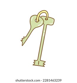 Montón de llaves. Dibujo aislado de un vector colorido, doodle dibujado a mano con contorno. Concepto de privacidad, seguridad y protección