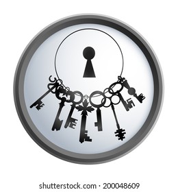 Bunch of keys design for business, vector