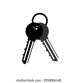 Bunch of Keys Icon in flat style on white background. Vector