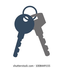 Bunch of Keys Icon on white background. Vector illustration