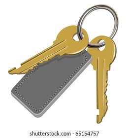 The bunch of keys and leather label
